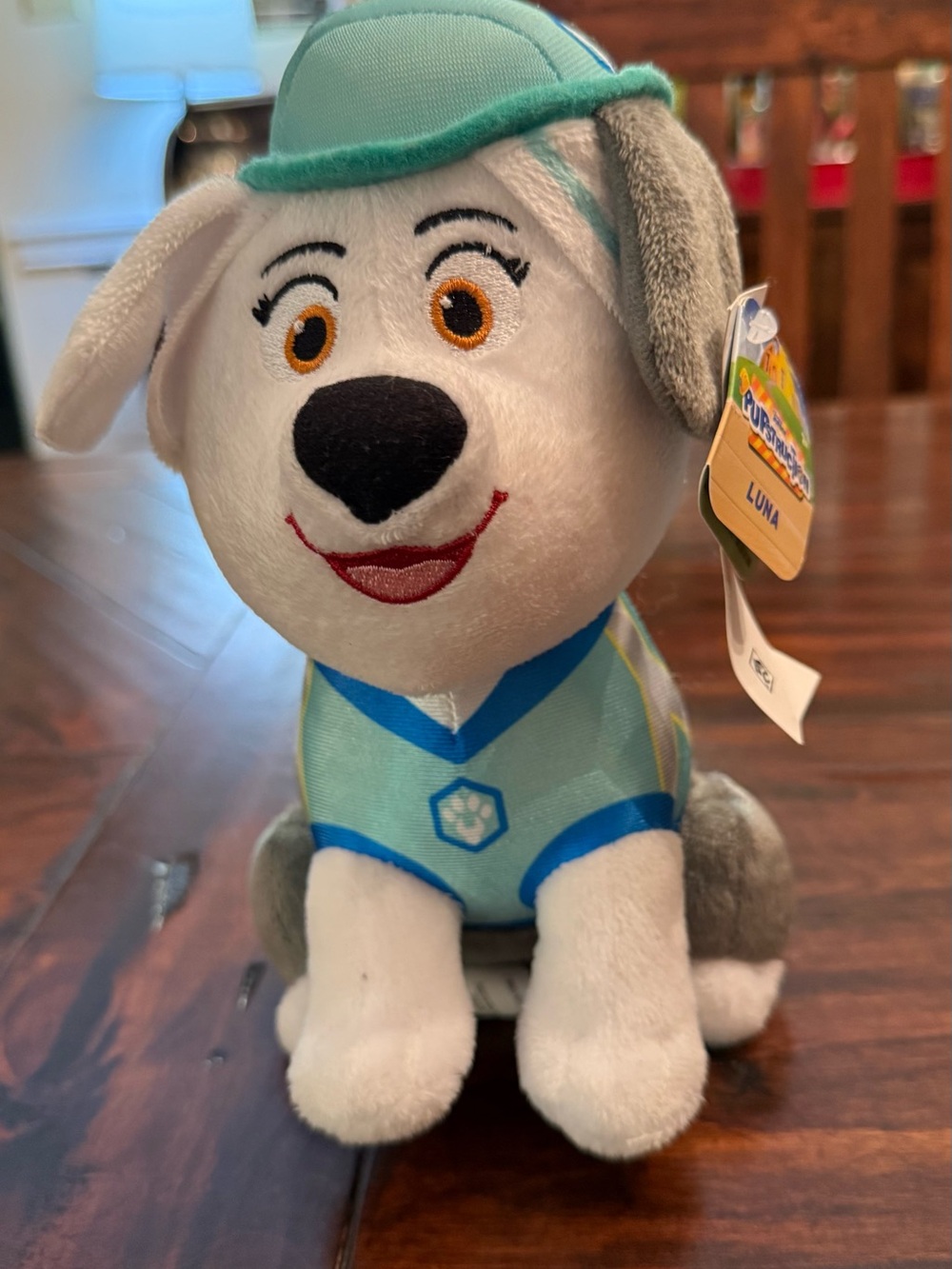 Paw Patrol Luna Plush Dog Toy - White, Light Blue & Gray